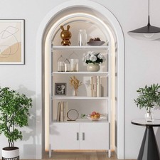 White arched bookcase - arched, with