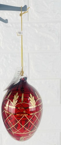 Vintage red glass egg shape - vintage,