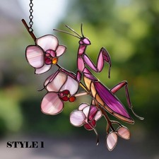 Pink mantis orchid flower - mantis, on