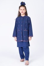 Pakistani Baby Girl Kameez Salwar 4 Piece Dress , Size 2-3 Years ,Colour Blue 
