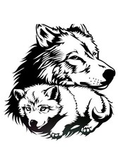 10” Large wolf head car