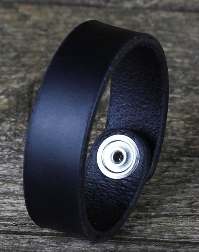 Plain black leather european - plain,