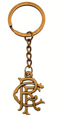 RANGERS FC METAL SCROLL CREST KEYRING CAR KEYCHAIN KEY RING RFC GIFT