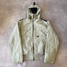 Schott NYC Military Jacket Mens Large 90s Hooded Puffer Coat, Green