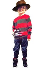 Kids Red Green Striped Knitted