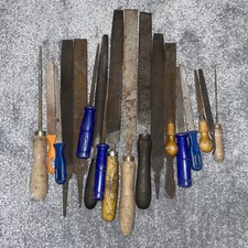 19x Tools Joblot Mixed Wooden Handled Files Metal Engineering Files