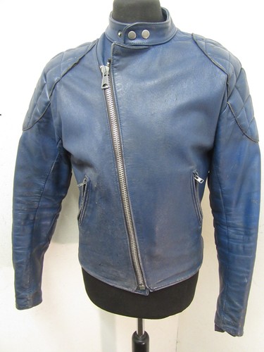 Vintage blue leather - blue,