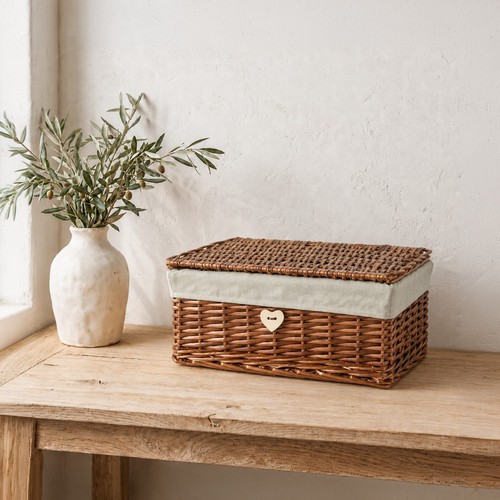 Natural wicker storage basket - storage,
