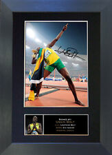 #267 USAIN BOLT Olympics Signed Mounted Reproduction Autograph Photo Print A4
