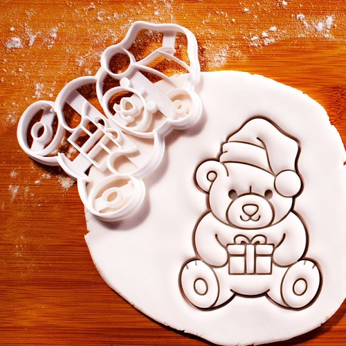 Christmas teddy bear cookie - christmas,