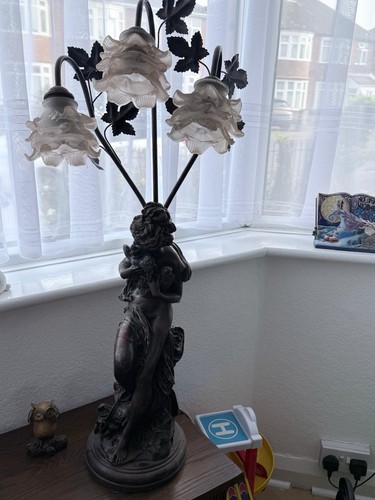 Belleuse bronze lady lamp - lady,