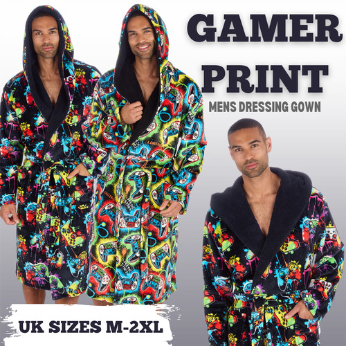 Mens gamer print dressing - print,