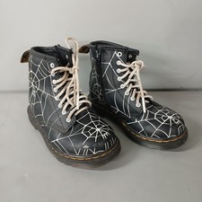 Dr. Martens 1460 Pascal Skull Web Toddler Boots UK 7.5 Spider Web Design DMs -CP