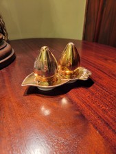 Vintage Royal Winton Grimwades Golden Age Salt And Pepper Shakers With Stand