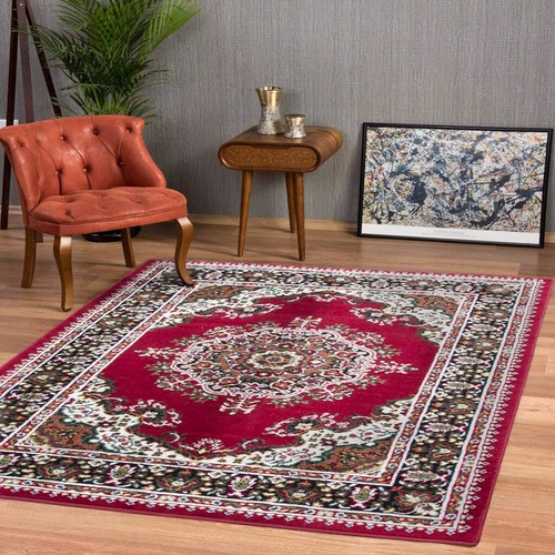 Classic red traditional - red, rug
