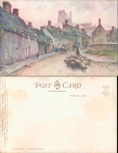 Corfe village scene dorset - corfe,