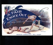 WW1 Boxing Georges Carpentier v Bill Kaiser  Postcard