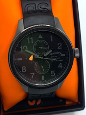 Superdry Mens Black Quartz Chronograph Watch in Box (PG139W)