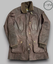 Barbour International Stockyard Wax Jacket Ladies UK 12 Rustic Brown 