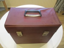 Vintage Red Record Case for Storage Box c/w Carry Handle 12 Inch Vinyl LP Albums