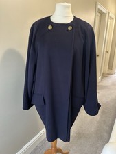 Jaeger Navy Cashmere and Wool Coat. Size 16 but Oversize. Never Worn. Immaculate