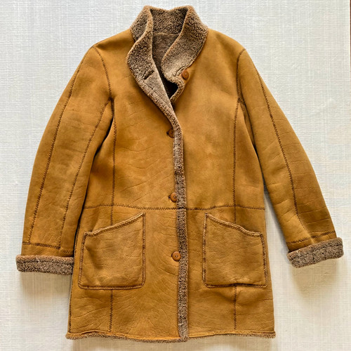 Vintage 70s tan - tan, shearling