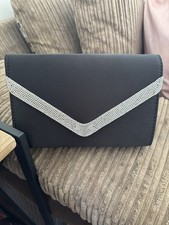 Quiz Evening Bag Black With Diamanté Accent