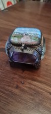Antique Irish International Exhibition 1907 Glass Jewellery Box