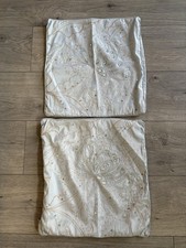 BHS Cushion Covers Aqua Embroidered Set of 2  Square