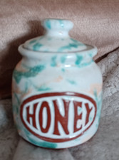 Cornish Pottery Lidded Stoneware Honey Pot Jar possibly Tremar