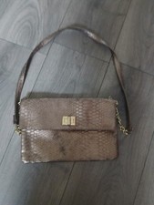 Primark Croc Print Envelope Style Gold Chain Evening Handbag Occassion Bag