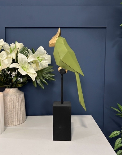 Green parrot bird geometric - green,