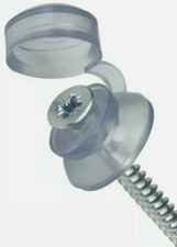 100   2" 50mm CORRUGATED ROOFING FIXING, SCREWS AND CLEAR STRAP CAP WASHERS