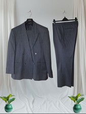 Chatsworth Vintage 100% Pure New Wool Men's Double-Breasted Suit - 36 Short - UK
