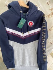Holland Cooper equestrian  sport chevron hoodie BNWT size small - Grey Marl 