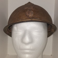WW1 French Adrian Helmet (Original Paint) (Battle Damaged)