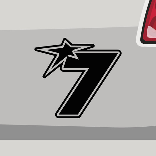 Sticker number with star - number,