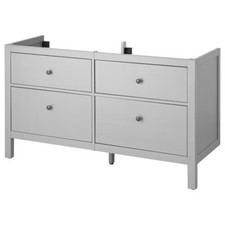 New IKEA Hemnes 4 Drawer Bathroom Vanity Gray 55 1/8W x 18 1/2D x 32 5/8H ”