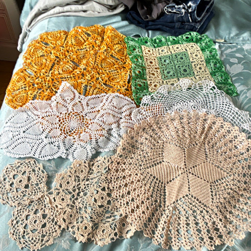 Crochet lace doily set - doily,