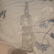 Vintage Collectable Ouzo Rousali Glass Bottle Roman Soldier.  350ml 1ft Tall