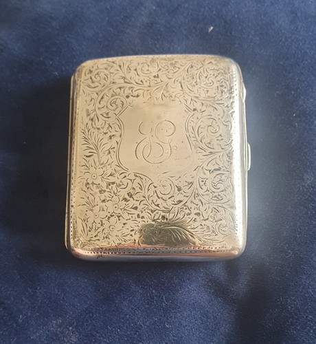 Antique silver cigarette case - antique,