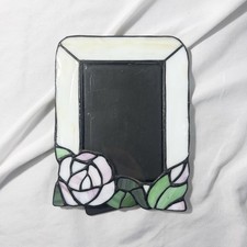 Vintage Tiffany Style Stained Glass Photo Frame Floral