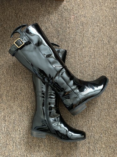 Clarks ladies black patent - black,