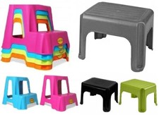 Plastic Dual Step Up Stool Children Kids Ladders Kitchen Toilet Potty Training