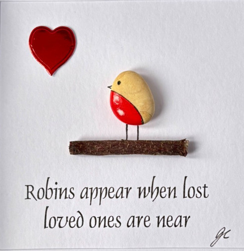 Robin pebble art - pebble,