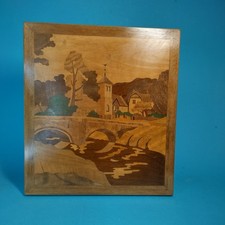 Vintage marquetry inlay  wood