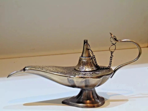 Antique brass aladin genie - brass,