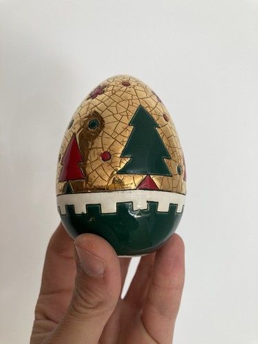 Rare enamel egg longwy c - by,