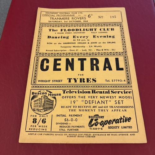 Southport tranmere 1964 65 - , v