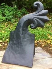 Fan Tail decorative roof finial 90° angled ridge tile frost proof stone 46cm H